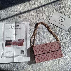 Authentic Louis Vuitton Pink Denim Wallet